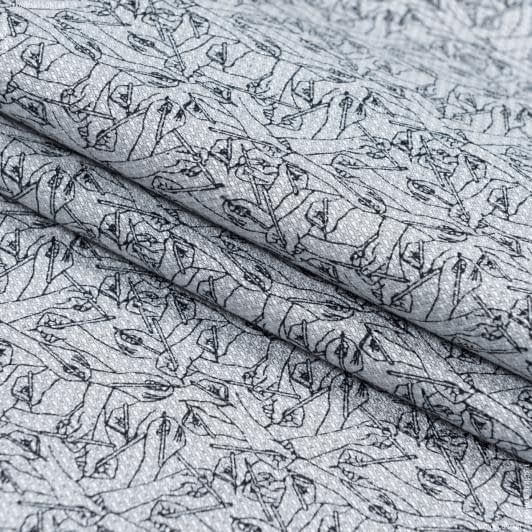 Тканини для дитячого одягу - Сорочкова рогожка принт руки на сірому