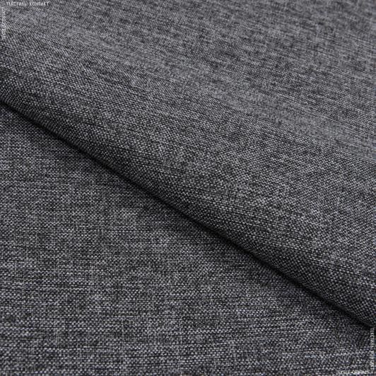 Тканини для меблів - Декоративна тканина рогожка Регіна меланж сіро-чорний