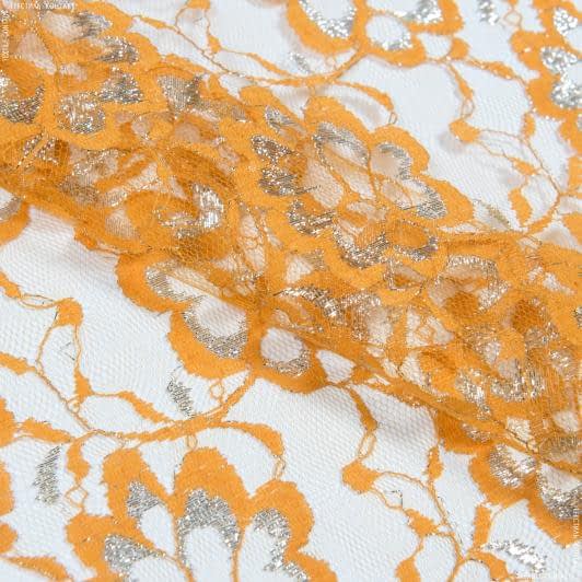 Тканини ненатуральні тканини - Гіпюр з люрексом темно-жовтий