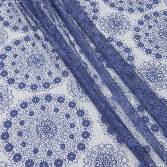Тканини гардинні тканини - Гардинне полотно /гіпюр Мірабела колір індиго