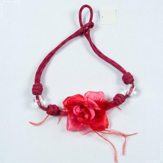 Ткани фурнитура для декоративных изделий - Подхват для штор Роза  розовый
