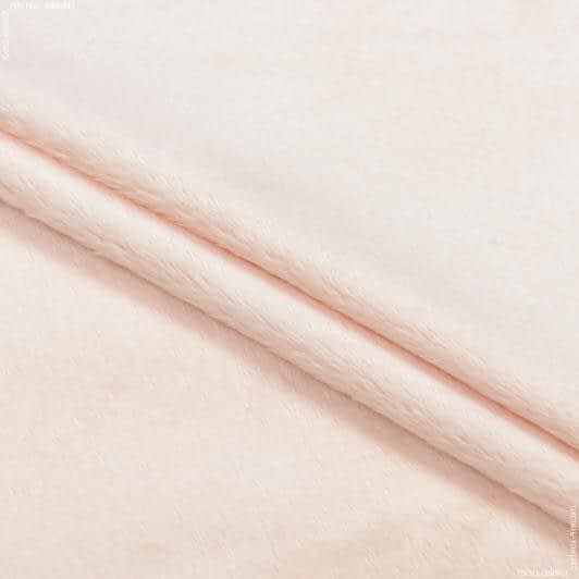 Тканини для верхнього одягу - Плюш (вельбо) бежево-персиковий