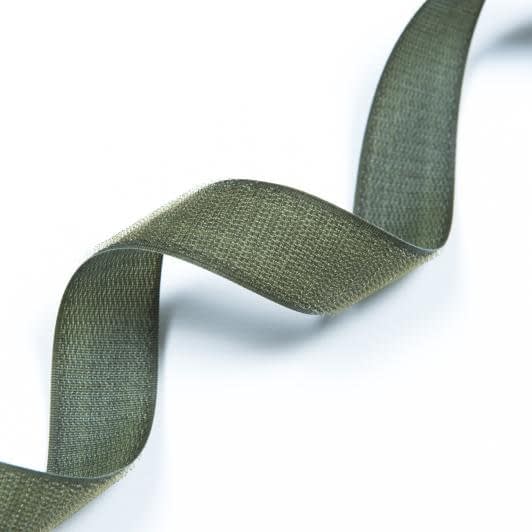 Тканини фурнітура для декора - Липучка Велкро пришивна жорстка частина колір хакі зелений 30мм/25м
