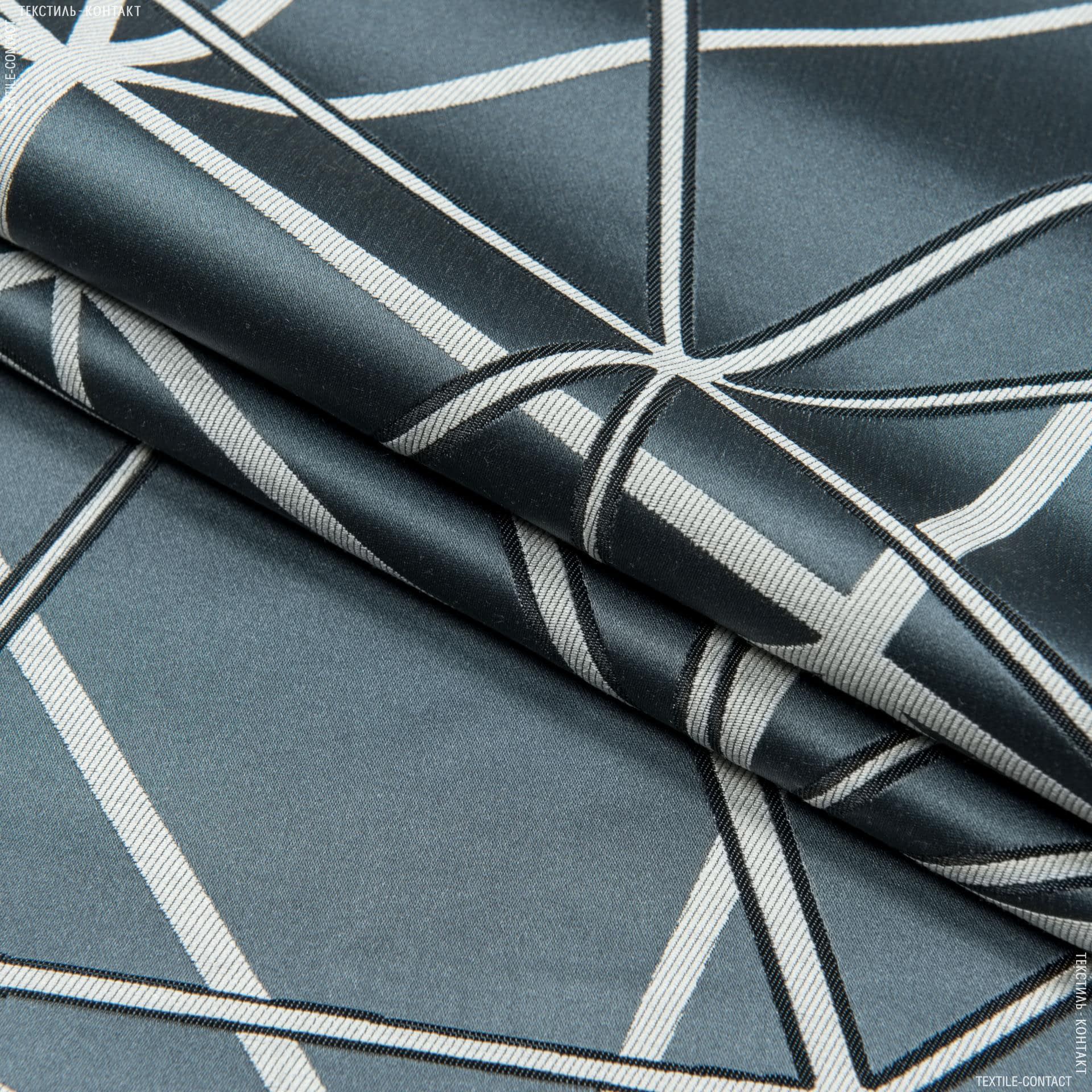 Тканини портьєрні тканини - Декоративна тканина Палмі / Palmi абстракція колір сталево-блакитний