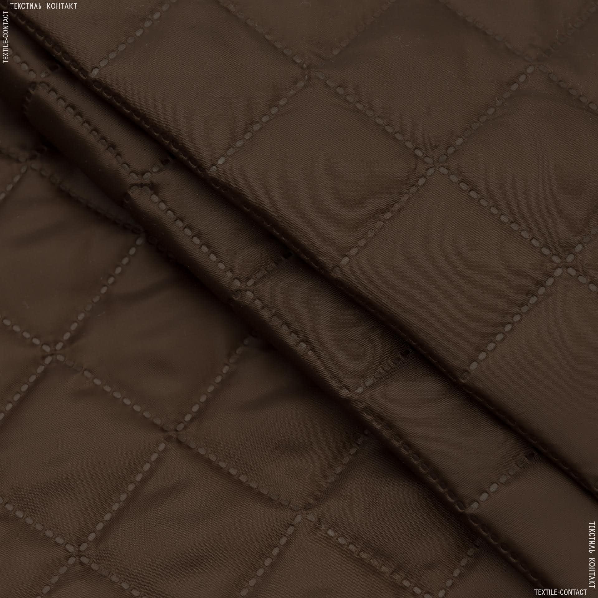 Тканини підкладкова тканина - Підкладка 190Т термопаяна  з синтепоном  100г/м  5см*5см коричневий