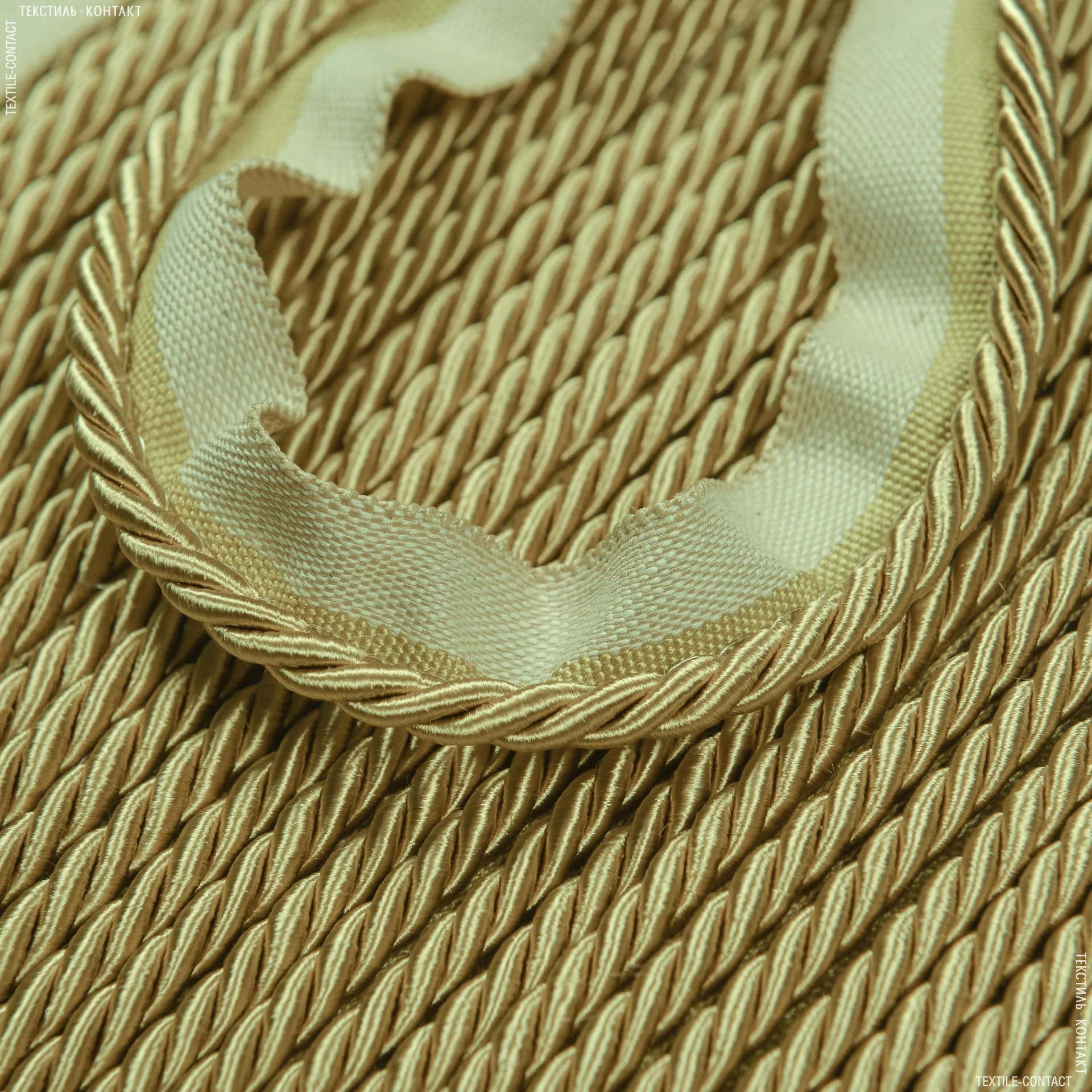 Тканини фурнітура для декора - Шнур окантовочний Солар колір золото d=5мм