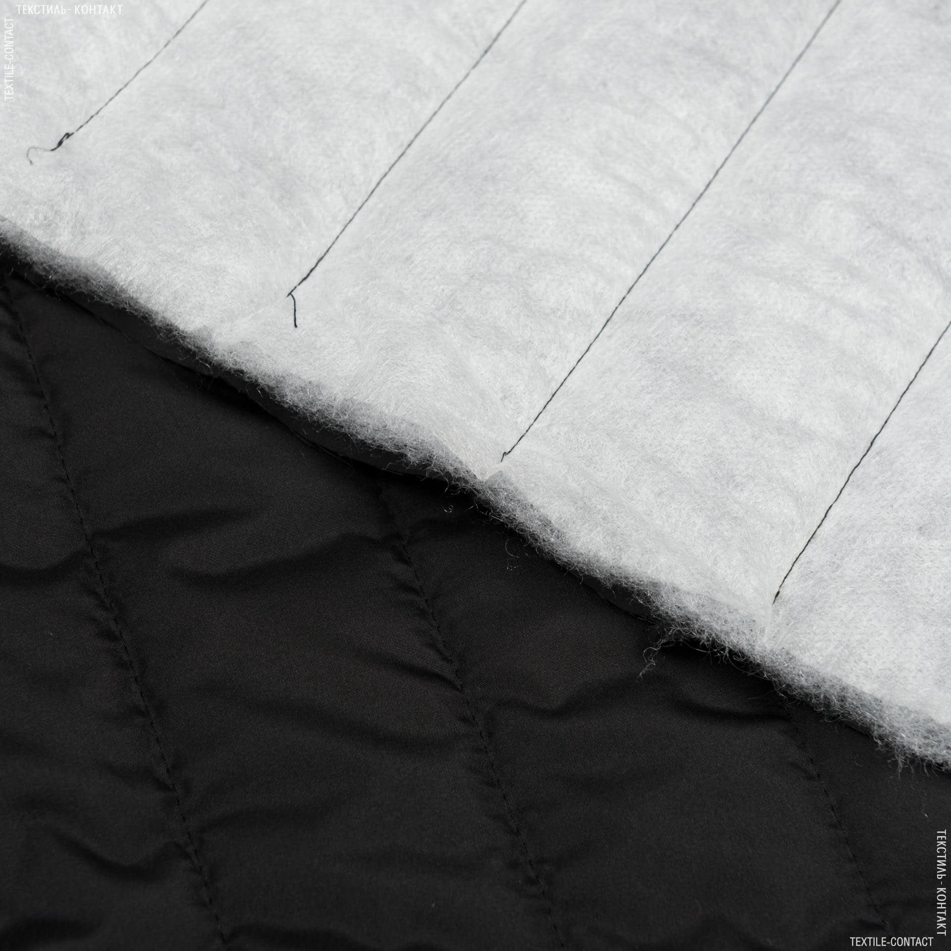 Тканини для верхнього одягу - Плащова  фортуна стьогана з синтепоном чорний