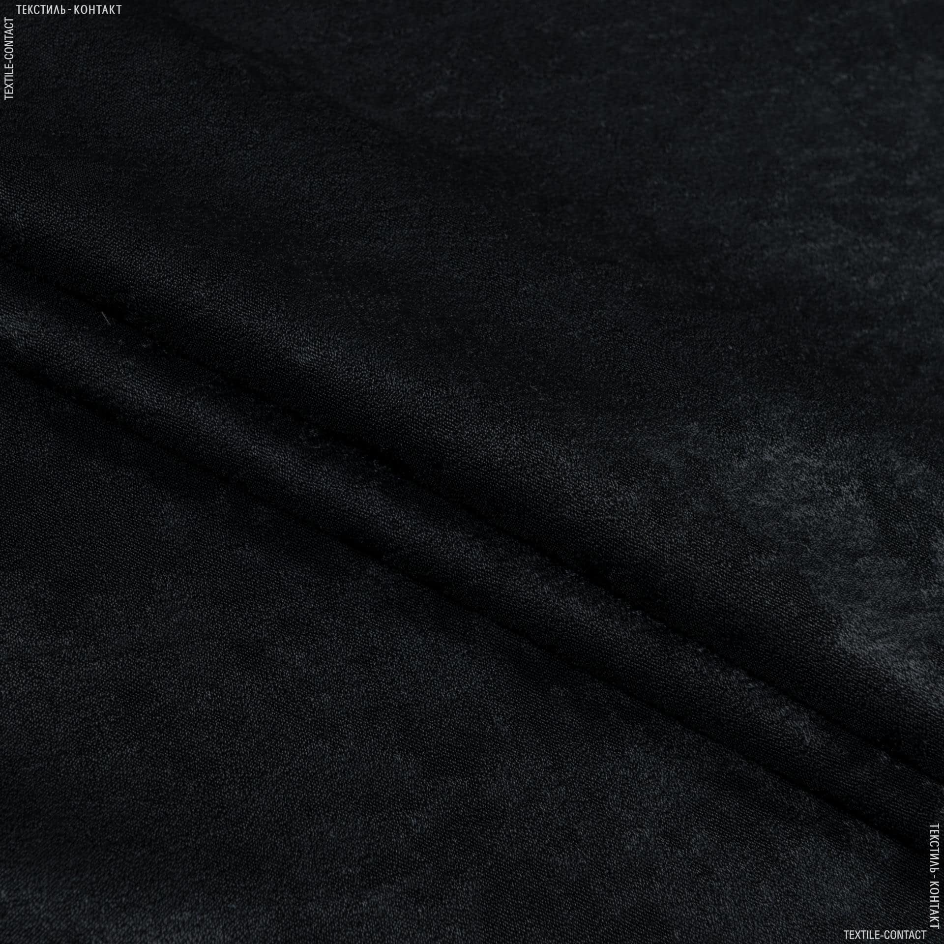 Ткани портьерные ткани - Чин-чила софт /SOFT мрамор огнеупорная FR  черный