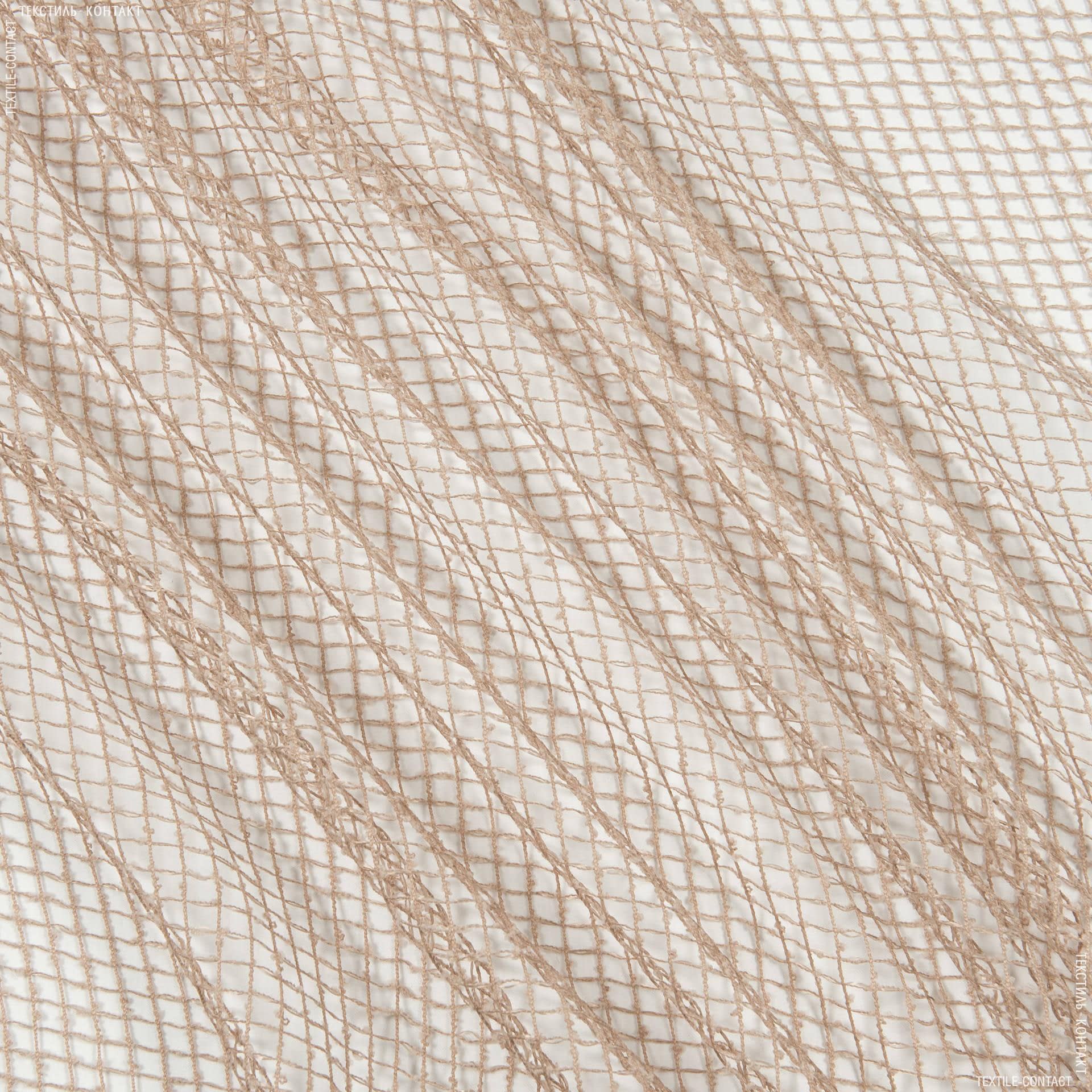 Тканини гардинні тканини - Тюль сітка Еліза колір беж-рожевий