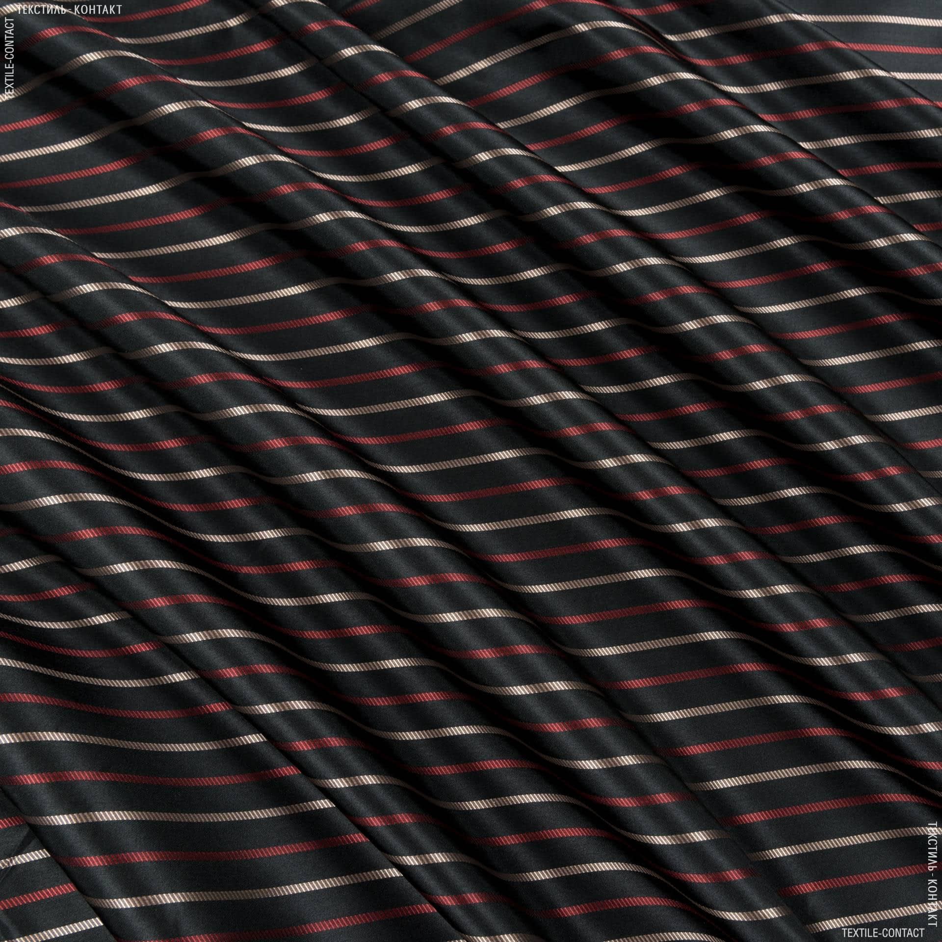 Тканини для штор - Тафта консул смуга мала чорний/бордо
