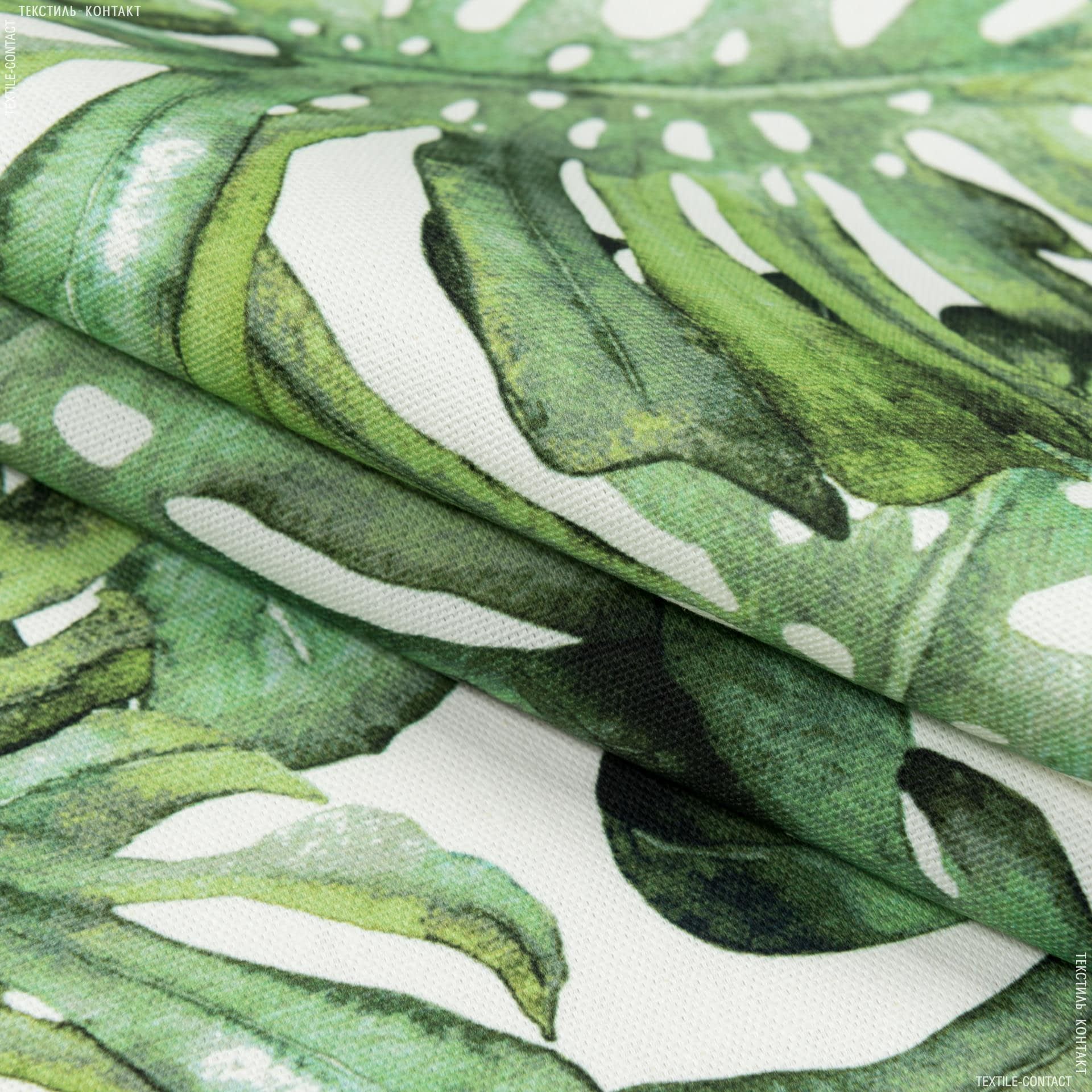 Тканини портьєрні тканини - Декоративна тканина самарканда/samarcanda монстера зелений