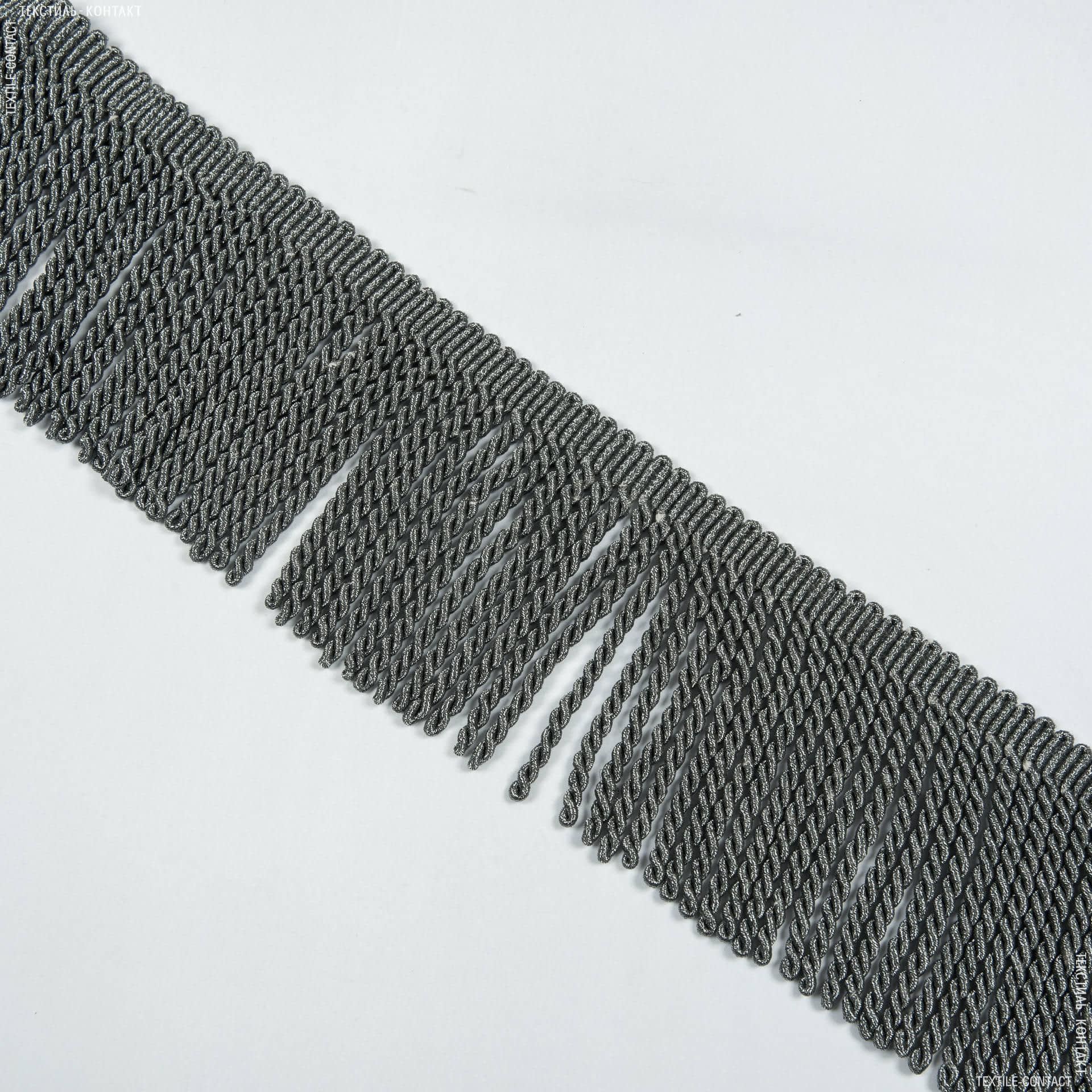 Ткани фурнитура для декора - Бахрома gold спираль т/серый