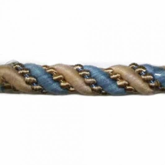 Тканини шнур декоративний - Шнур Базель, бежево-синій