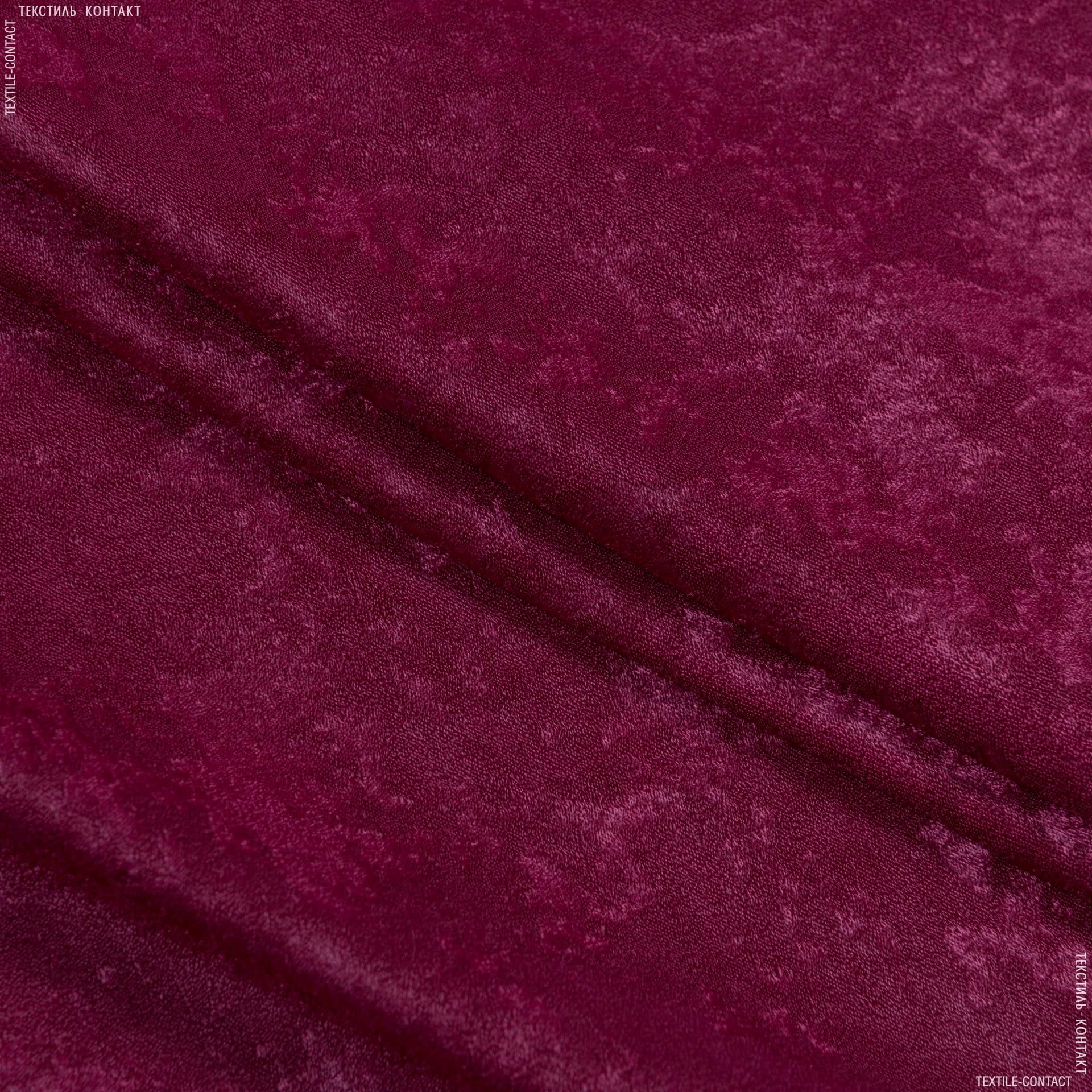 Ткани портьерные ткани - Чин-чила софт /SOFT мрамор огнеупорная FR бордо