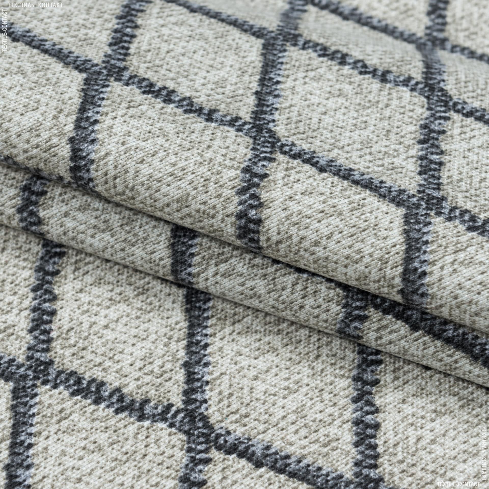 Тканини портьєрні тканини - Декоративна тканина Ідалія /IDALIA ромб бежевий