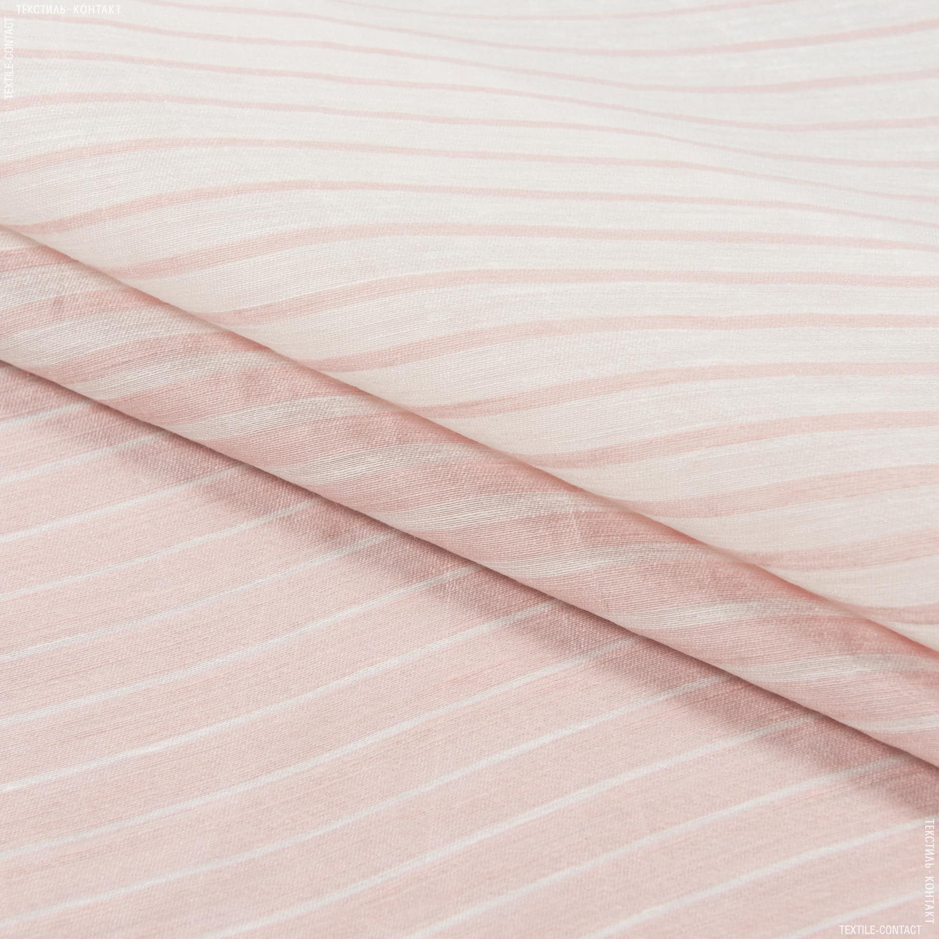 Ткани для костюмов - Лен купон 98см бело-розовый