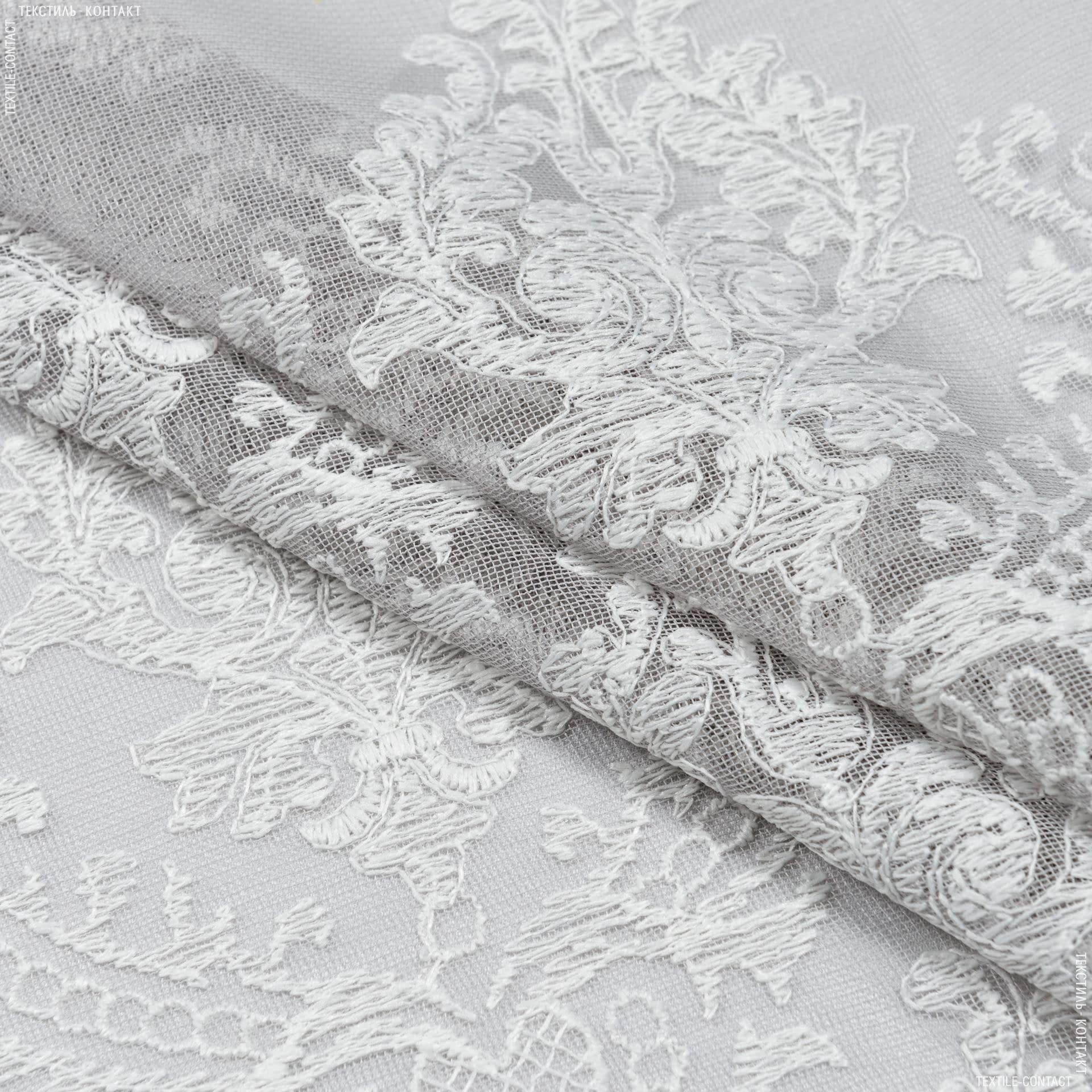 Тканини гардинні тканини - Тюль вишивка Віталіна сірий (купон)