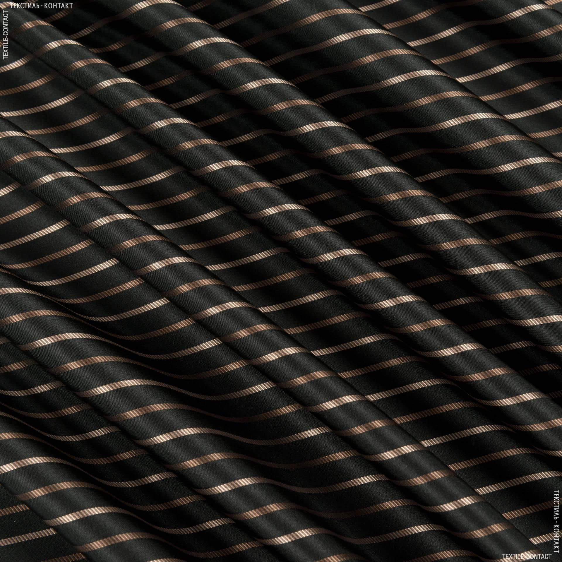 Ткани для штор - Тафта Консул пол.мелк черный/коричневый