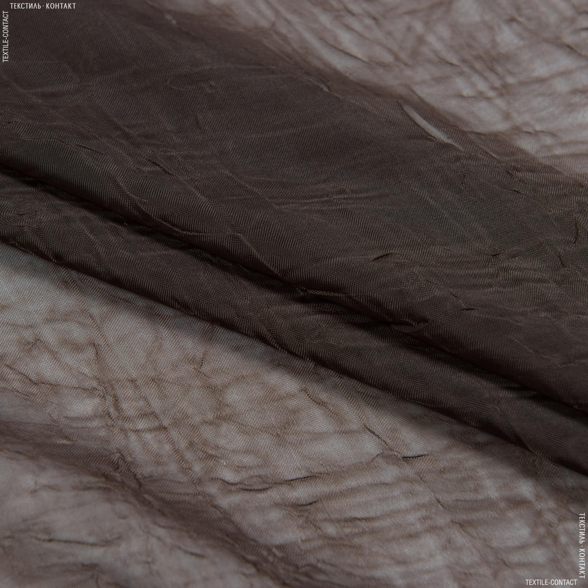 Ткани гардинные ткани - Тюль Вуаль Креш цвет шоколад