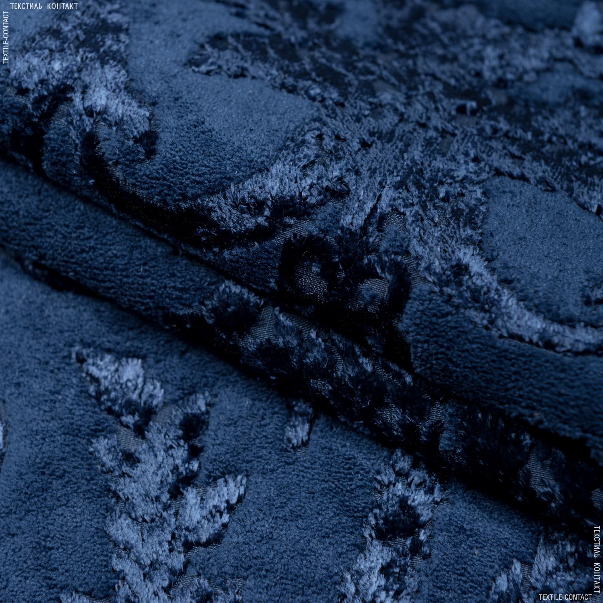 Тканини для меблів - Велюр жакард  Дарая/Версаль  вензель  т.синій (аналог 154716)