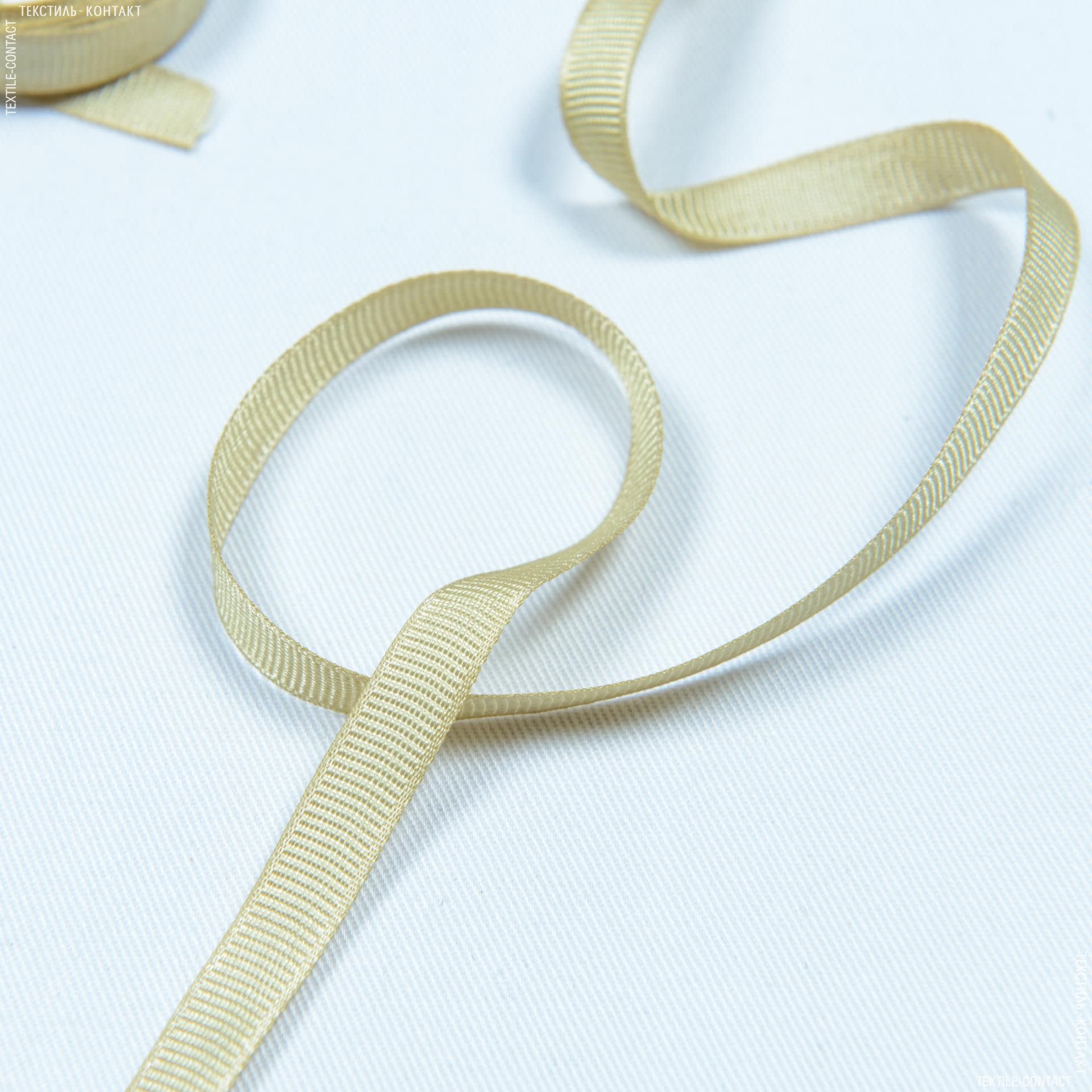 Тканини фурнітура для декора - Репсова стрічка ГРОГРЕН / GROGREN жовто-оливковий 7 мм (20м)
