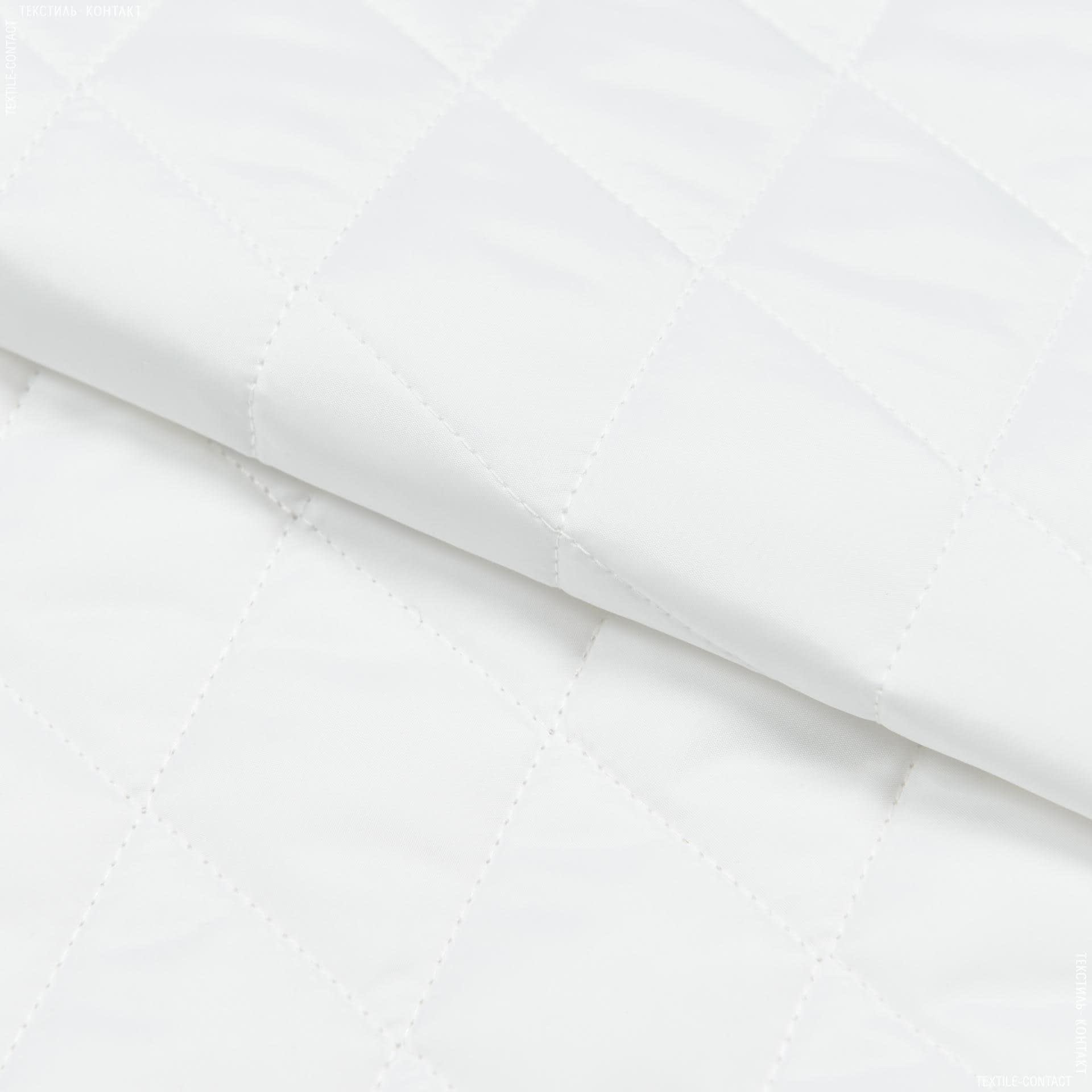 Ткани плащевые - Плащевая Вива стеганая с синтепоном 100г/м 4см*4см белая