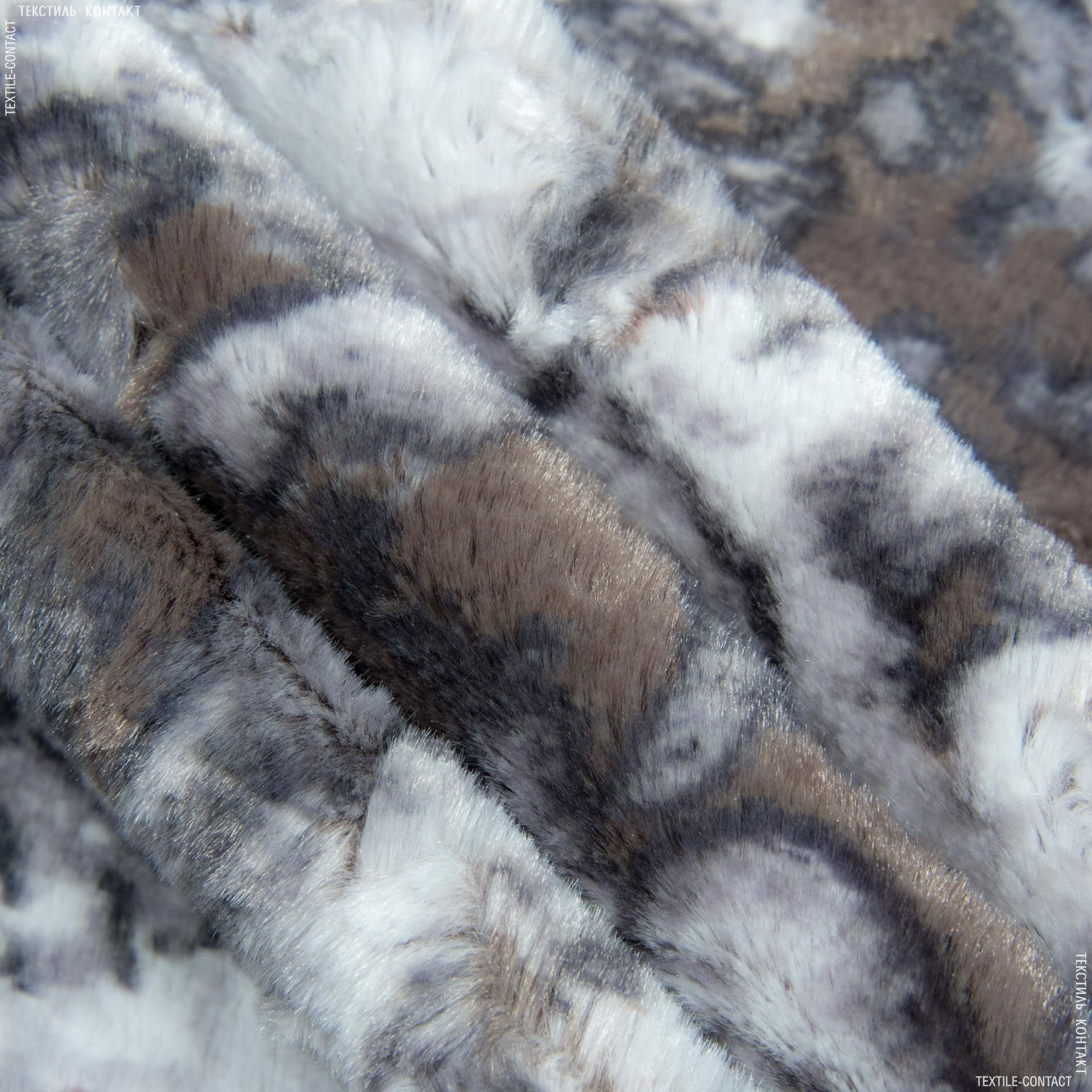 Ткани для верхней одежды - Мех коротковорсовый серый