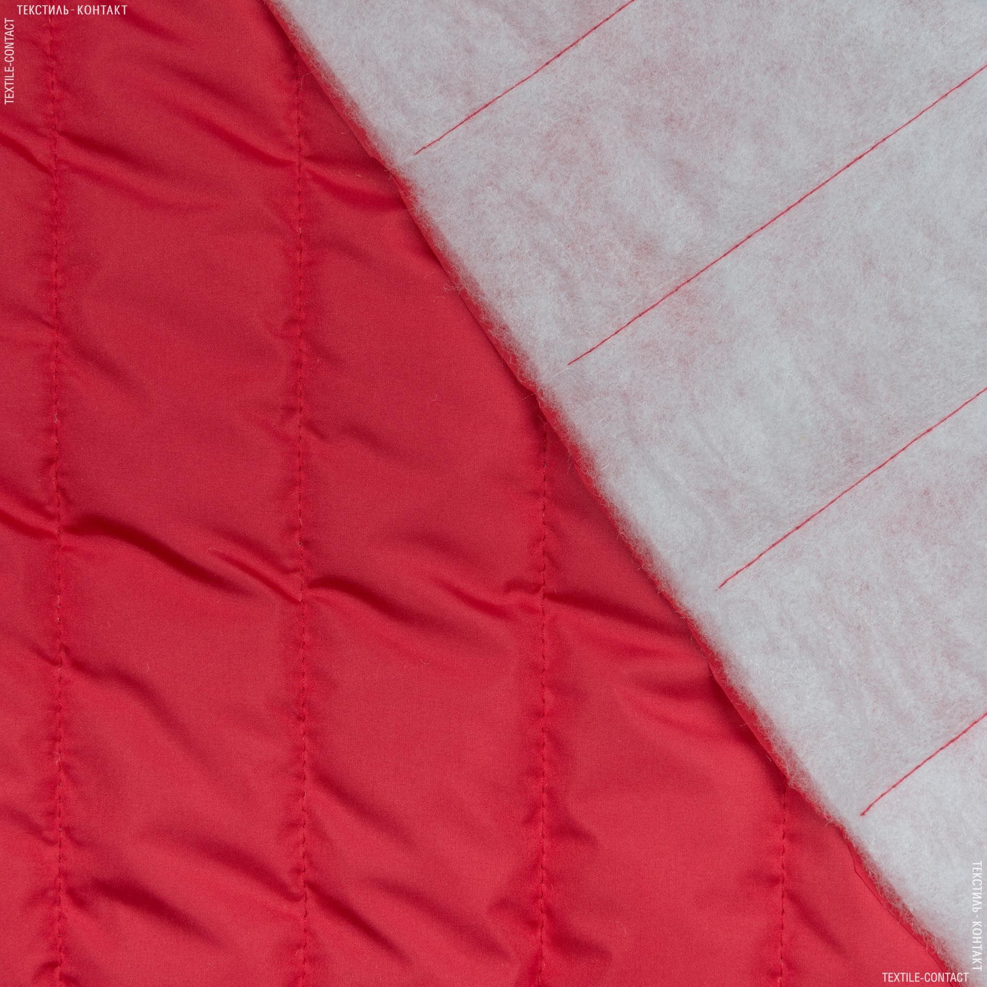 Ткани для верхней одежды - Плащевая Фортуна стеганаяс синтепоном  красная