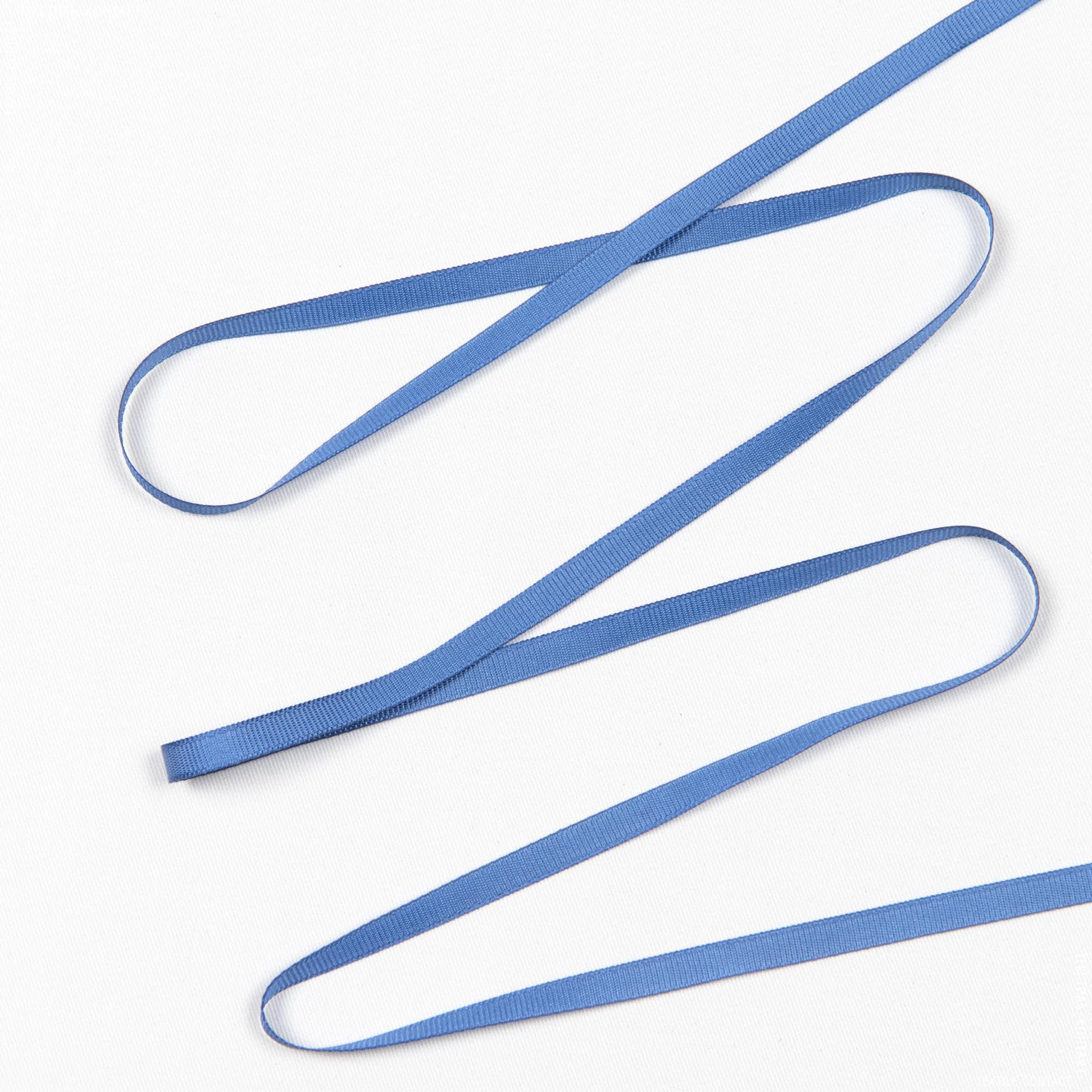Тканини фурнітура для декора - Репсова стрічка ГРОГРЕН/GROGREN синій 7 мм (20м)