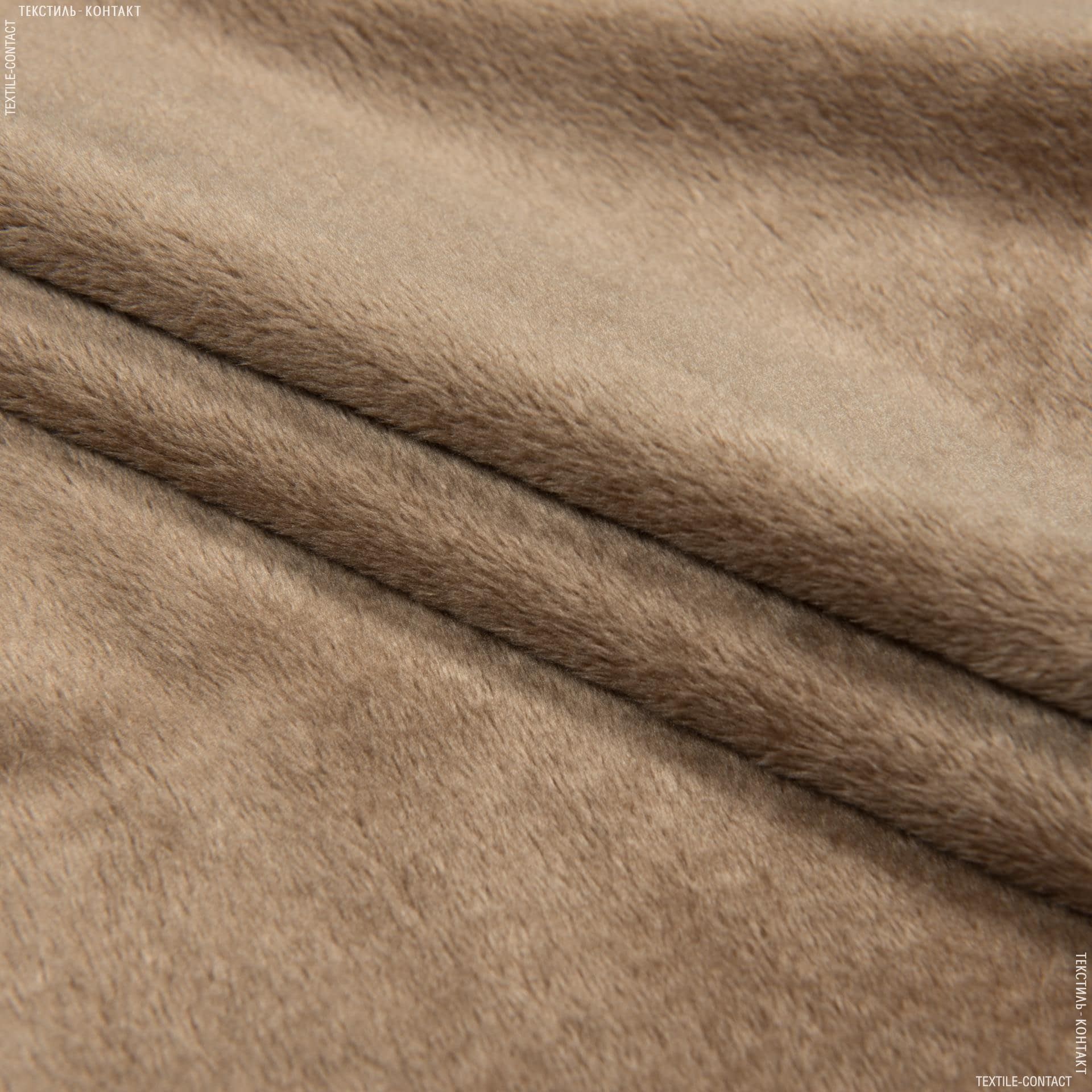 Тканини для верхнього одягу - Плюш (вельбо) світло-коричневий
