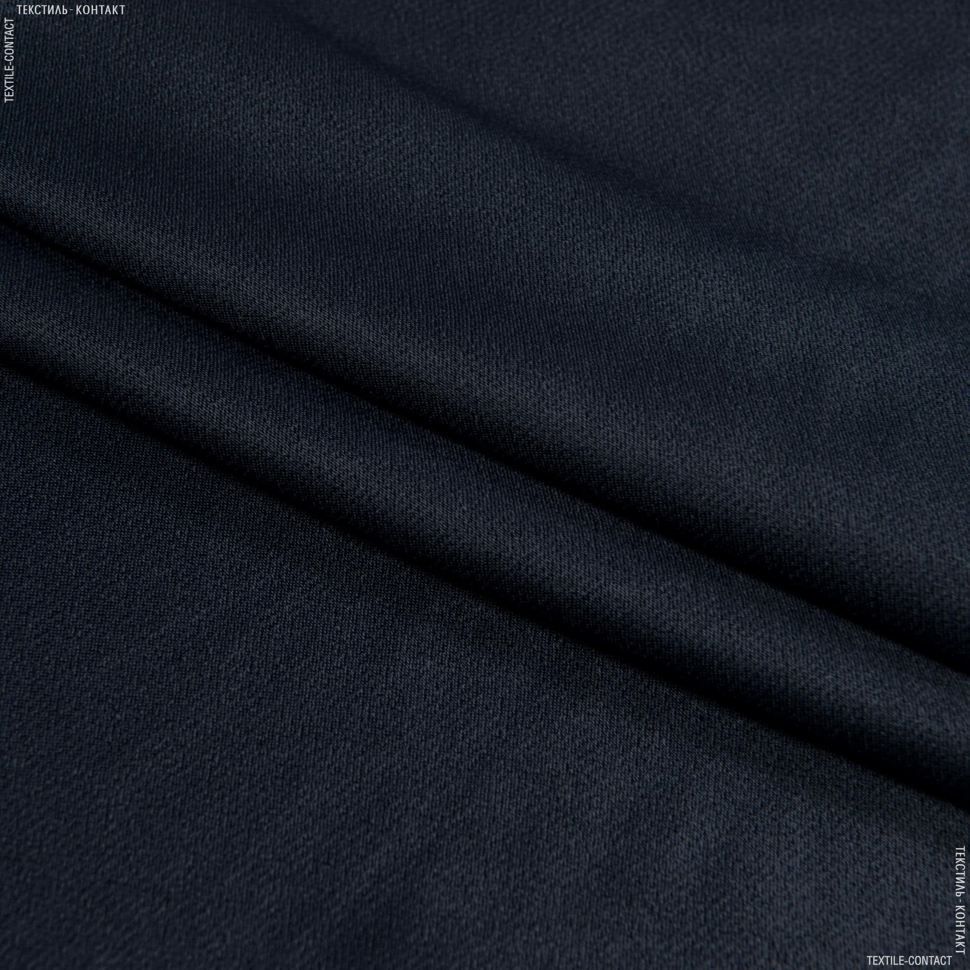 Тканини для костюмів - Платтяний креп-сатин Міка темно-синій