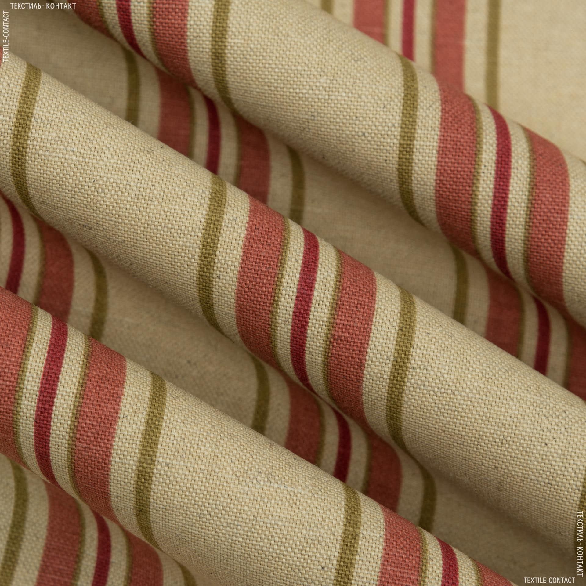 Ткани портьерные ткани - Декоративная ткань Патрик /PATRICK  полоса бежевый,фисташка,терракот,бордовая
