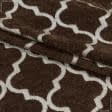 Ткани для декоративных подушек - Шенилл жаккард Марокканский ромб коричневый