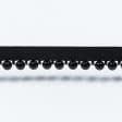 Ткани фурнитура для декоративных изделий - Репсова лента с бусинами черная 25 мм