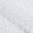 Ткани для рукоделия - Тюль вышивка вербена  белый