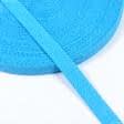 Тканини фурнітура для декора - Декоративна кіперна стрічка ялинка блакитна 15 мм