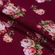 Ткани для блузок - Штапель фалма  принт бордо