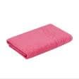 Тканини махрові рушники - Рушник махровий з бордюром 40х70 яскраво-рожевий