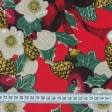 Ткани текстиль для кухни - Сет сервировочный  Новогодний / Рождественник фон красный 32х44 см  (173560)