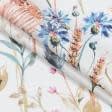 Ткани для римских штор - Декоративная ткань Полевые цветы молочный