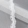 Тканини весільна тканина - Тюль сітка Офелія біла з фестоном