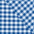 Тканини бавовняні сумішеві - Декоративна тканина Зафіро клітинка синя