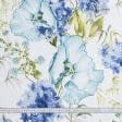Ткани портьерные ткани - Декоративная ткань панама амбре  маки синий