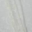 Ткани кисея - Кисея вышивка молочный,фон натуральный
