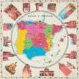 Ткани все ткани - Ткань с акриловой пропиткой Карта Испания купон/DIGITAL PRINTING