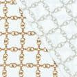 Тканини шовк - Шовк віскозний DiGi золотий ланцюг на білому