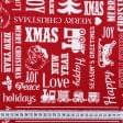 Ткани для портьер - Декоративная новогодняя ткань Волшебное Рождество, фон красный СТОК