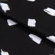 Тканини для блузок - Платтяна діагональ штрихи на чорному