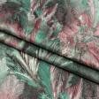 Тканини для декоративних подушок - Декоративний велюр Фарід степова трава зелений-фрез