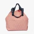 Тканини сумка шопер - Сумка шопер Дайніс бежева, яскраво-рожева   50х50 см